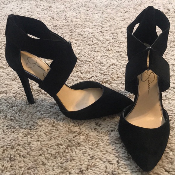 Black Jessica Simpson strappy heels - Picture 2 of 4
